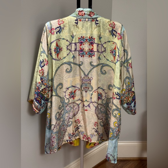Johnny Was Silk Kimono Topper Jacket Reversible Multi Color Size 1X - Picture 10 of 15